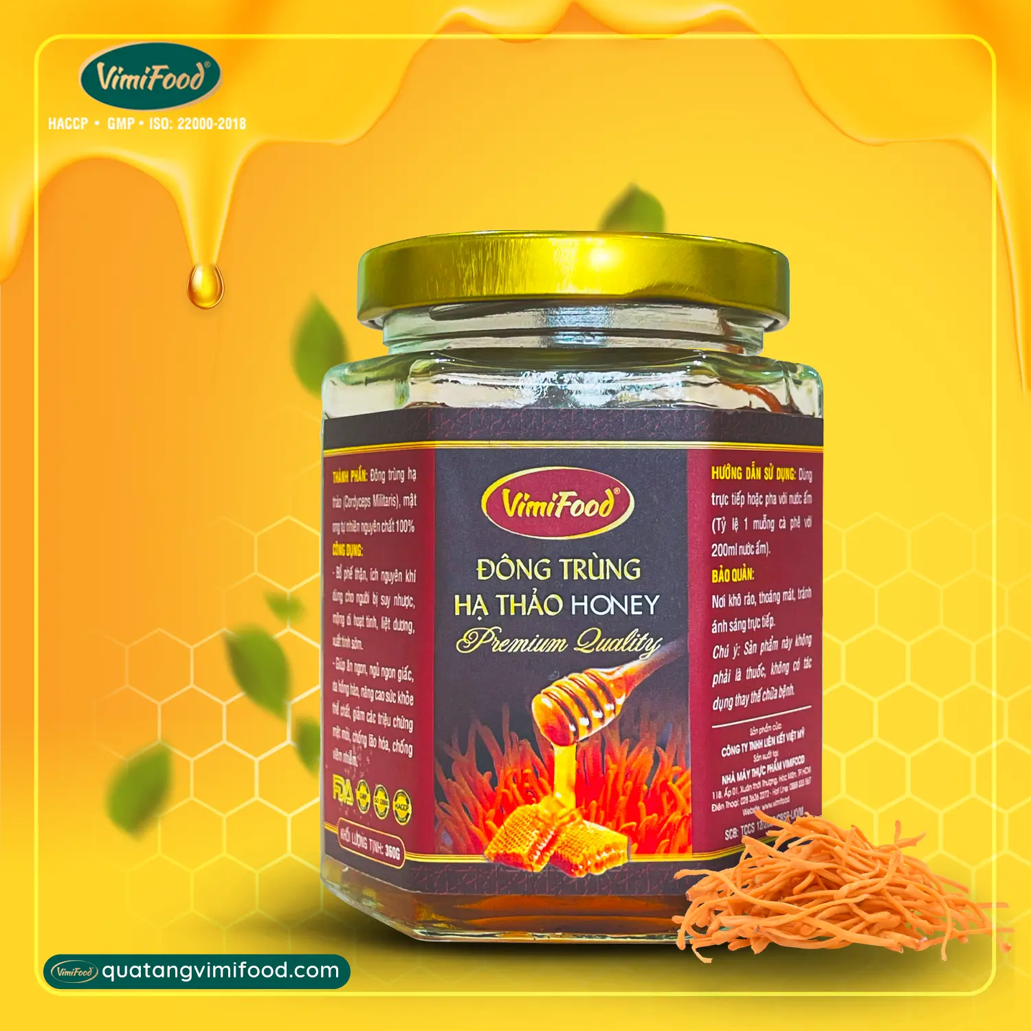 Mật Ong Ngâm Đông Trùng Hạ Thảo Vimifood