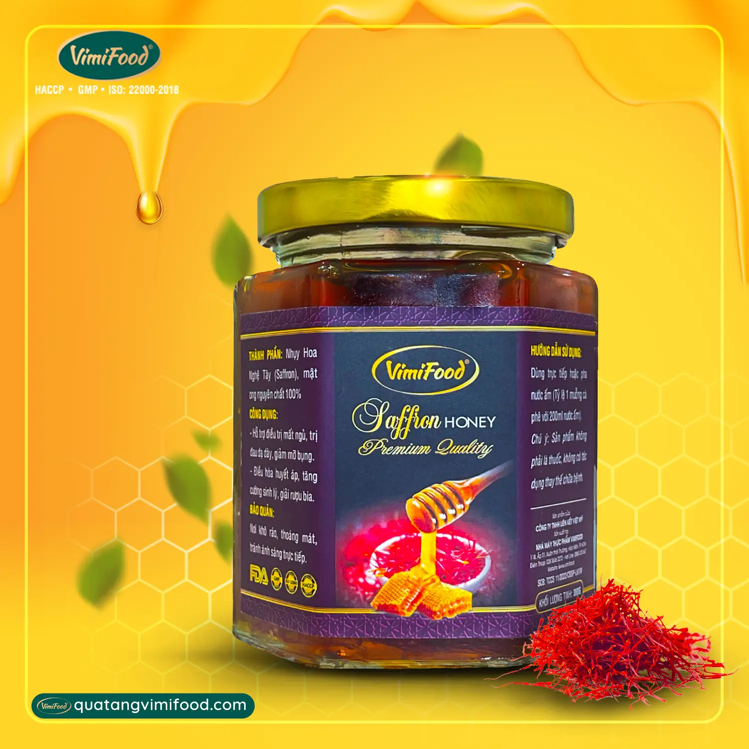 Mật Ong Ngâm Saffron Vimifood