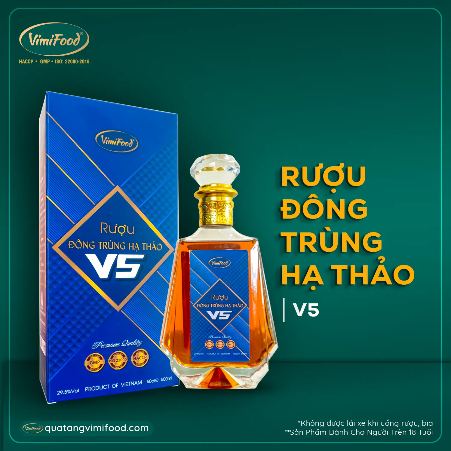 Rượu Ngâm Đông Trùng Hạ Thảo Vimifood - Mẫu V5