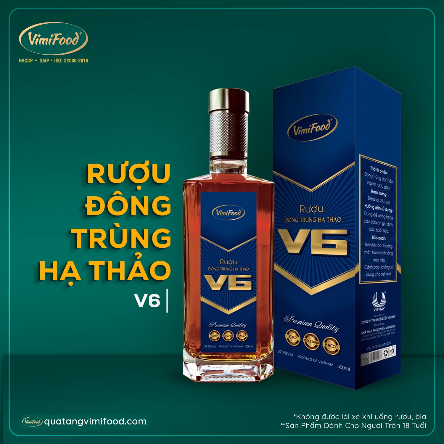 Rượu Ngâm Đông Trùng Hạ Thảo Vimifood - Mẫu V6