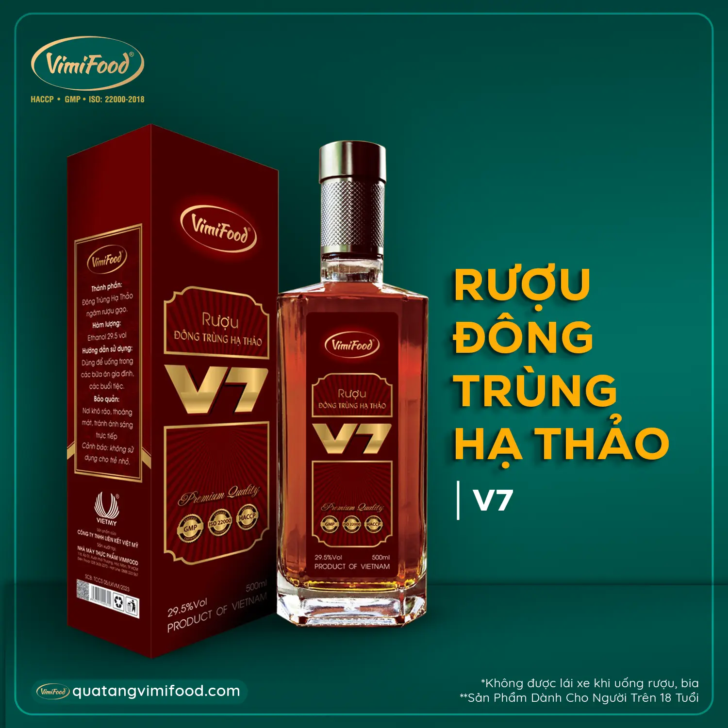 Rượu Ngâm Đông Trùng Hạ Thảo Vimifood - Mẫu V7