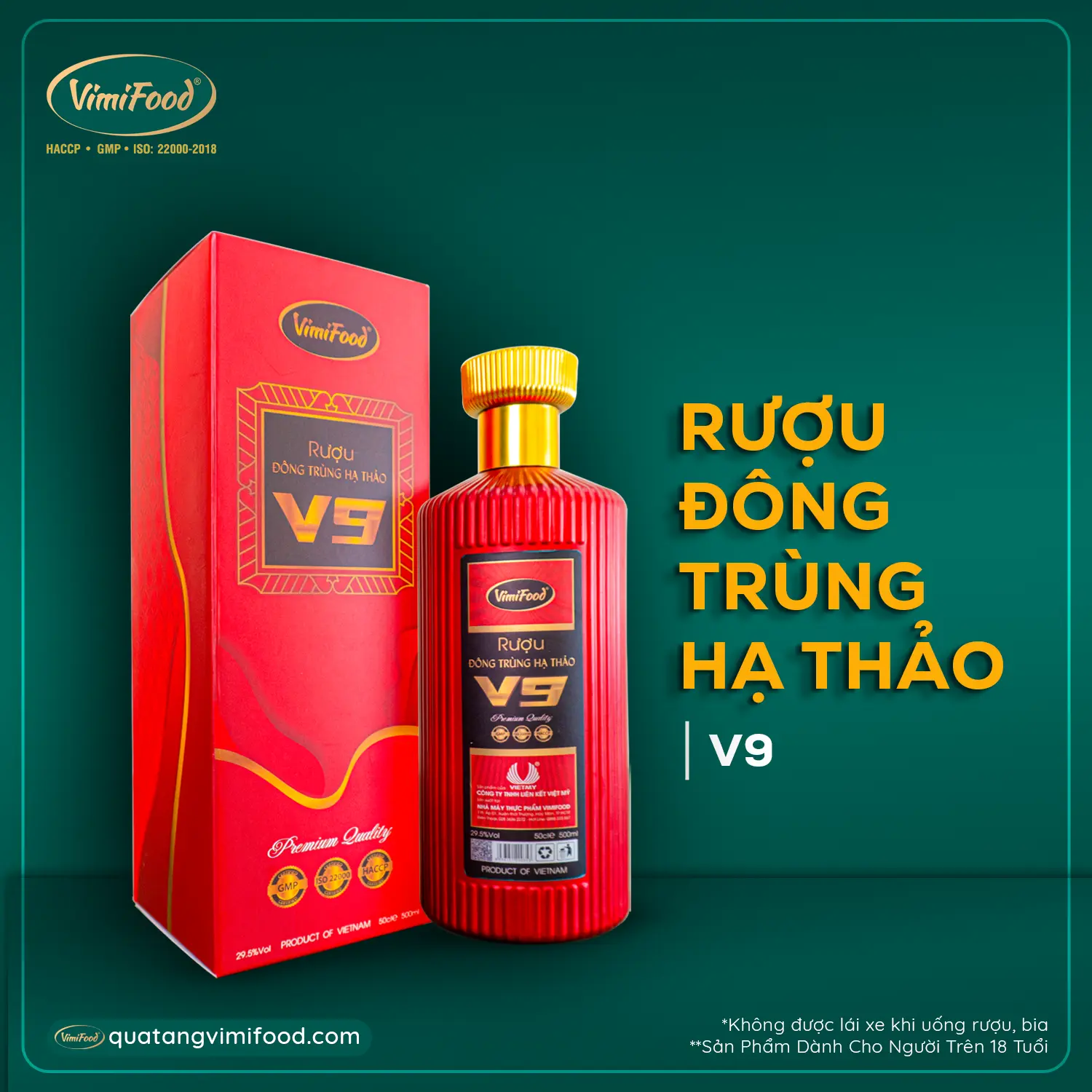 Rượu Ngâm Đông Trùng Hạ Thảo Vimifood - Mẫu V9